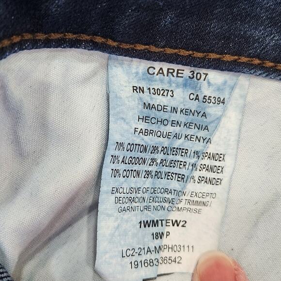 Lee Straight Leg Jeans Regular Fit Mid Rise Dark Wash Denim Nightshade Size 18W - Picture 7 of 7